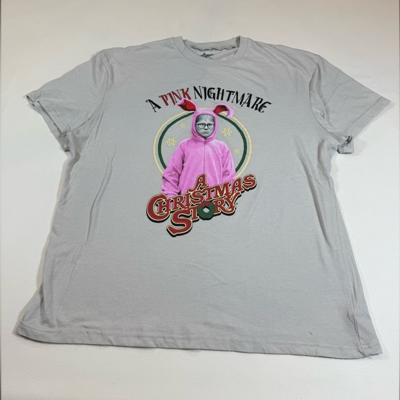 A Christmas Story Other - A Christmas Story adult XL tshirt light gray pink bunny suit (bin B)